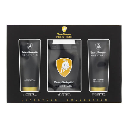 Lamborghini Prestigio Eau De Toilette 125ml + Shower Gel + Aftershave Balm Set