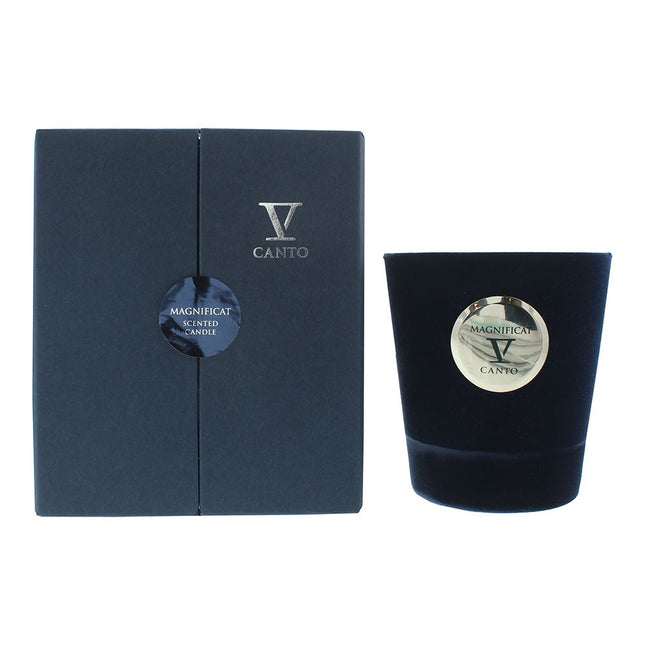 V Canto Magnificat Flocked Glass Candle 250g