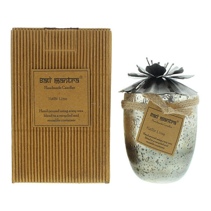 Bali Mantra Hibiscus Glass Silver Kaffir Lime Candle 500g