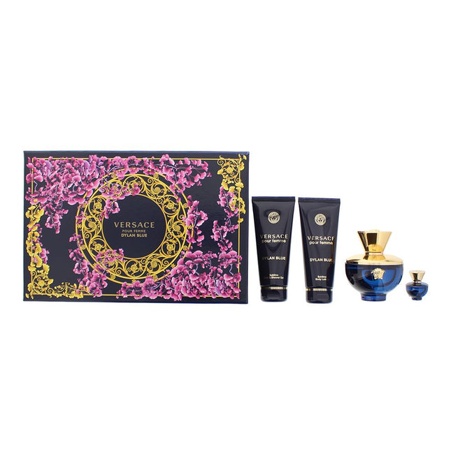 Versace Dylan Blue Pour Femme Eau De Parfum 100ml Shower Gel Body Lotion GiftSet