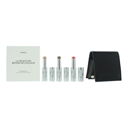 Byredo Colour Stick Set 3 x 9g with Leather Pouch Dark Blue - Solar Flare, Flower Play + Kumato