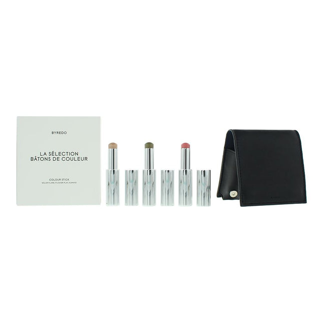 Byredo Colour Stick Set 3 x 9g with Leather Pouch Dark Blue - Solar Flare, Flower Play + Kumato