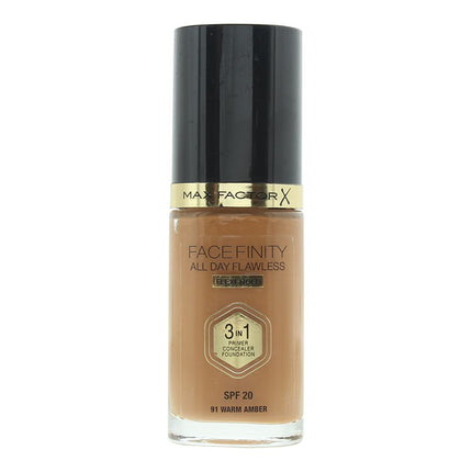 Max Factor Face Finity All Day Flawless 3 In 1 Foundation 30ml - W91 Warm Amber