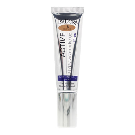 Isadora Active 24H Foundation 35ml - 18 Cognac