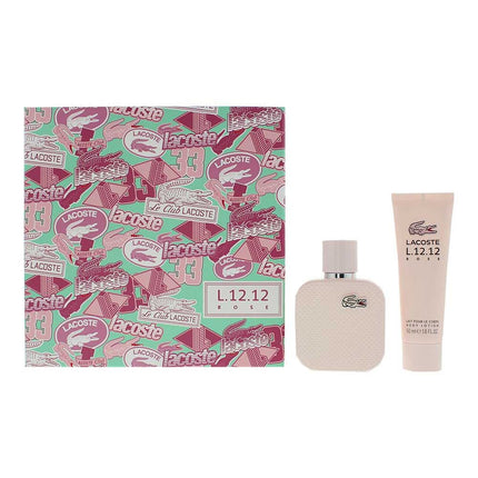 Lacoste Eau De Lacoste L.12.12 Rose Eau de Parfum 50ml + Body Lotion Gift Set