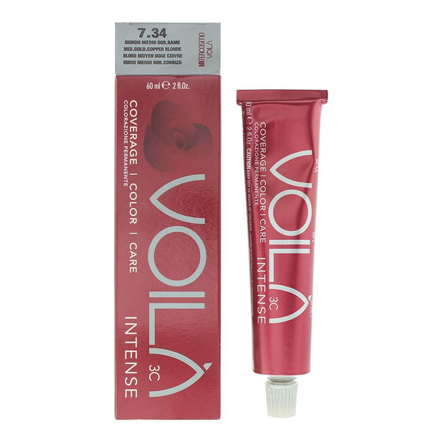 Intercosmo VoilÃ  3C Intense 7.34 Medium Golden Copper Blonde Hair Colour 60ml