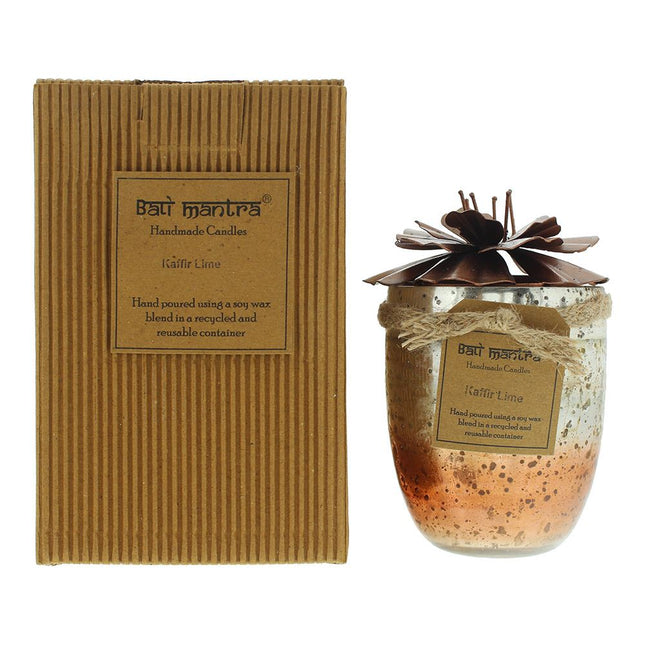Bali Mantra Hibiscus Glass Copper Kaffir Lime Candle 500g