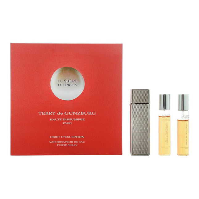 Terry de Gunzburg Lumiere d'Epices Purse Spray & 2 x Eau de Parfum 8.5ml Refills Set