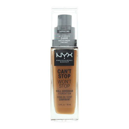 NYX Cant Stop Wont Stop 24H Full Coverage Foundation 30ml - Cappuccino