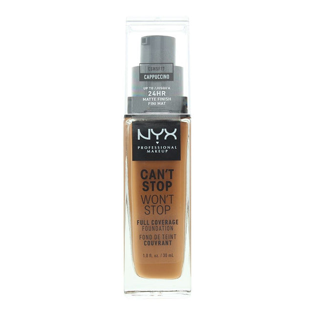 NYX Cant Stop Wont Stop 24H Full Coverage Foundation 30ml - Cappuccino