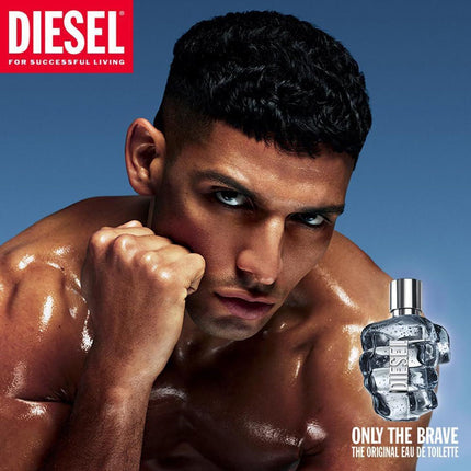 Diesel Only The Brave Iconic Eau de Toilette Aftershave 50ml, Perfume For Men, The Original Fresh Mens Fragrance, Citrus Woody Fragrance with Lemon, Mandarin, Leather & Cedar