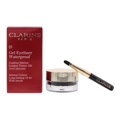 Clarins Gel Eyeliner Waterproof Intense Colour Long Lasting 12H with Brush #01 Intense Black 3.5g