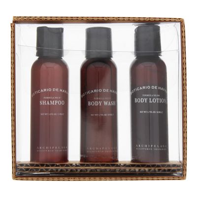 Archipelago Botanicals Boticario De Havana 3 Piece Gift Set: Shampoo 53ml - Body Wash 53ml - Body Lotion 53ml