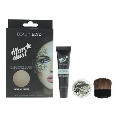 Beauty Blvd Stardust Drops Of Jupiter Face Body And Hair Glitter Kit - Glitter 5g - Binding Gel 15g - Brush