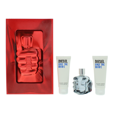 Diesel Only The Brave 3 Piece Gift Set: Eau de Toilette 75ml - 2 X Shower Gel 75ml