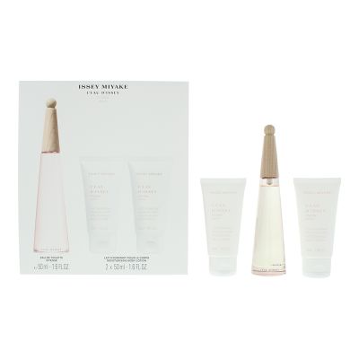 Issey Miyake L'eau D'issey Pivoine 3 Piece Gift Set: Eau de Toilette 50ml - Body Lotion 50ml - Shower Cream 50ml