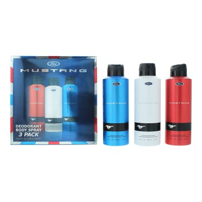 Mustang Deo Trio 3 Piece Gift Set: Deodorant Spray 3 x 200ml