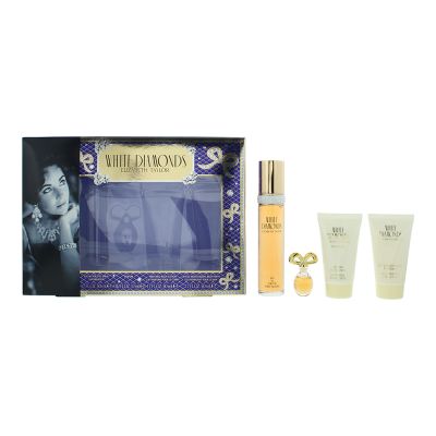 Elizabeth Taylor White Diamonds 4 Piece Gift Set: Eau De Toilette 50ml - Body Lotion 50ml - Body Wash 50ml - Parfum 3.7ml